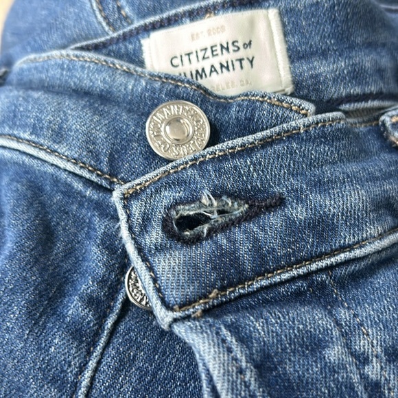 Citizens of Humanity Jolene 32 Button Fly Distressed Vintage Slim High Rise - Picture 14 of 16